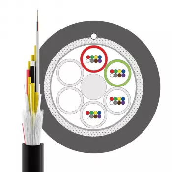 INFRALAN U-DQ(ZN)BH OS2 48E (4x12) Eca 5000N LSZH Nero 11,2mm G657A1 Cavo in fibra ottica 54448.1D-E5