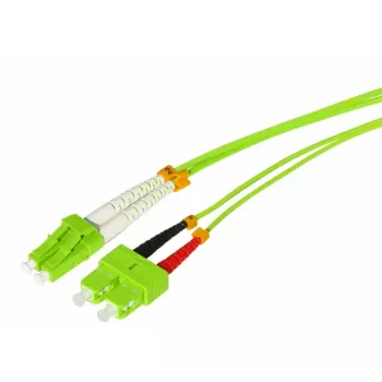 Tecline HD OM5 50/125 µm cavo patch in fibra ottica multimodale, LC duplex su SC duplex, verde lime, 3,0 m 796LS03