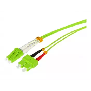 Tecline HD OM5 50/125 µm cavo patch in fibra ottica multimodale, LC duplex su SC duplex, verde lime, 3,0 m 796LS03
