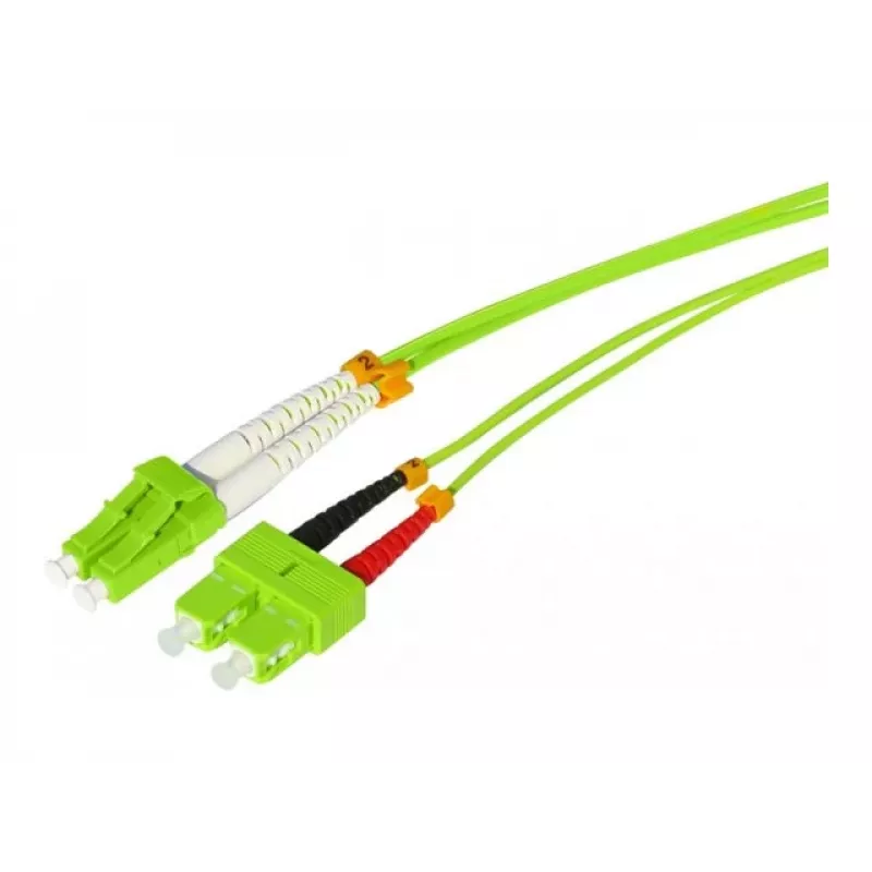 Tecline HD OM5 50/125 µm cavo patch in fibra ottica multimodale, LC duplex su SC duplex, verde lime, 3,0 m 796LS03