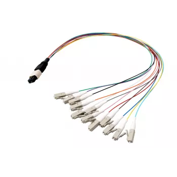 Cavo fanout MPO-PLUS/APC(M)-LC OS2 12 fibre Type-B LSZH giallo 0,4 m MPOM12LCOS2-0,4