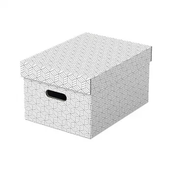 LEITZ 628282 scatola contenitore Home Medium, set da 3 pezzi, bianco, cartone ondulato 100% riciclato, coperchio rimovibile, impilabile