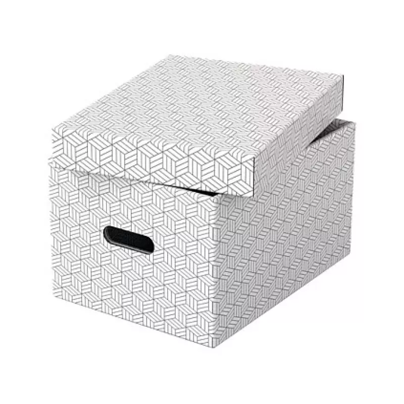 LEITZ 628282 scatola contenitore Home Medium, set da 3 pezzi, bianco, cartone ondulato 100% riciclato, coperchio rimovibile, impilabile