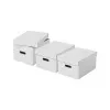 LEITZ 628282 scatola contenitore Home Medium, set da 3 pezzi, bianco, cartone ondulato 100% riciclato, coperchio rimovibile, impilabile