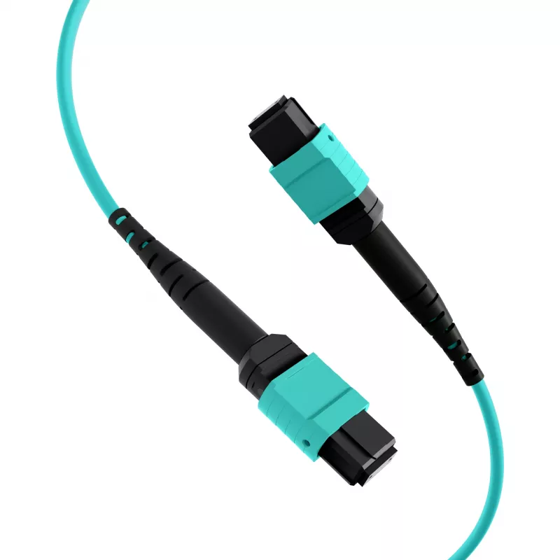EFB Elektronik cavo patch MPO-PLUS female a MPO-PLUS female, OM3 multimode, 12 fibre, Type-B, LSZH aqua, 5 m MPOF12MPOFOM3-5