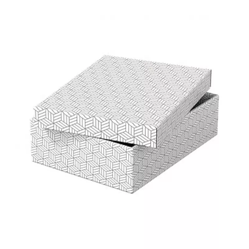 LEITZ Home M set scatole contenitore e regalo da 3, bianco, 100% cartone ondulato riciclato, coperchio rimovibile 628284