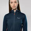 Salewa Puez Altavia PL HD giacca in pile donna con zip integrale e cappuccio - Navy Blazer