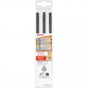 edding 8891 mine per matita da carpentiere, HB, grigio, 2,0-5,0 mm, 6 pezzi 4-8891-6090