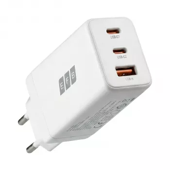 EFB Elektronik caricabatterie da parete GaN 65W 2x USB-C + USB-A PD3.0 QC3.0 bianco G651A2CE