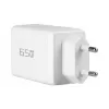 EFB Elektronik caricabatterie da parete GaN 65W 2x USB-C + USB-A PD3.0 QC3.0 bianco G651A2CE