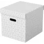 LEITZ Home Cube set di 3 scatole contenitore, bianco, cartone ondulato 100% riciclato, coperchio rimovibile 628288
