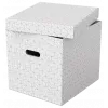LEITZ Home Cube set di 3 scatole contenitore, bianco, cartone ondulato 100% riciclato, coperchio rimovibile 628288