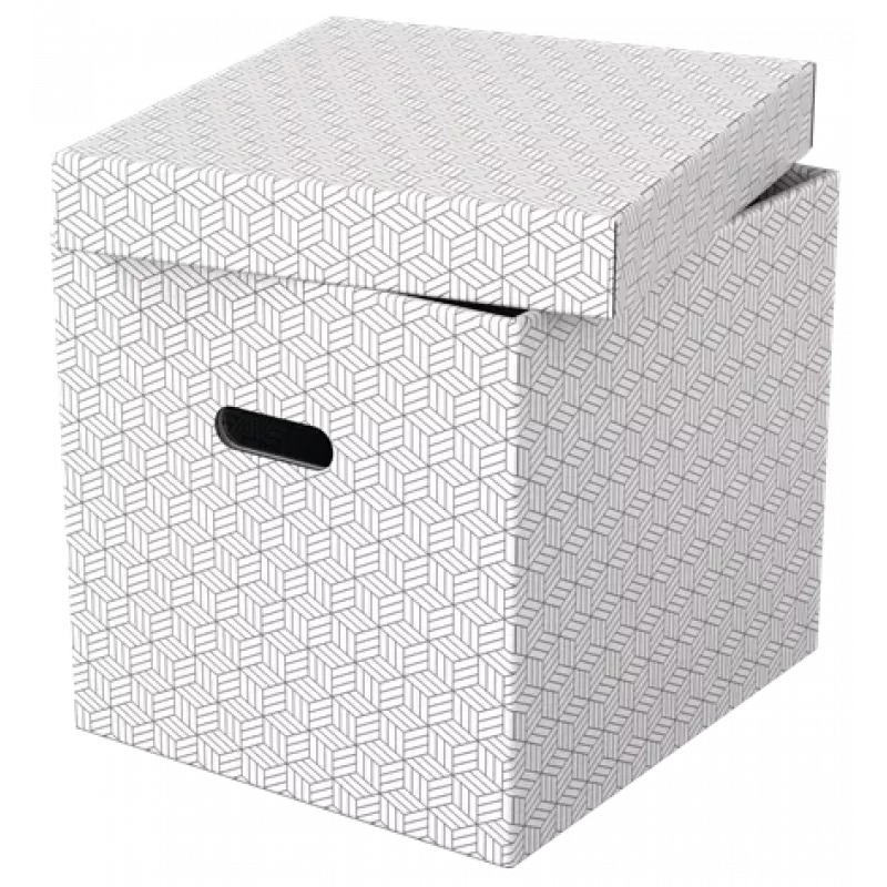 LEITZ Home Cube set di 3 scatole contenitore, bianco, cartone ondulato 100% riciclato, coperchio rimovibile 628288