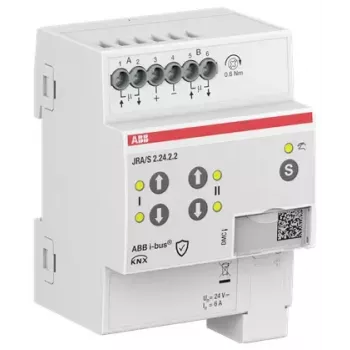 ABB JRA/S2.24.2.2 attuatore per tapparelle/veneziane, 2 canali, 24V, funzionamento manuale, KNX 2CDG110295R0011