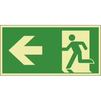 HEIN Industrieschilder 47299 cartello uscita di emergenza, via di fuga a sinistra, ASR A1.3, plastica, 300x150 mm, verde/bianco
