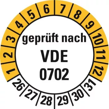 HEIN Industrieschilder 188207 etichette di verifica VDE 0702, settimane 26-31, 20 mm, adesivo permanente, 500 per rotolo