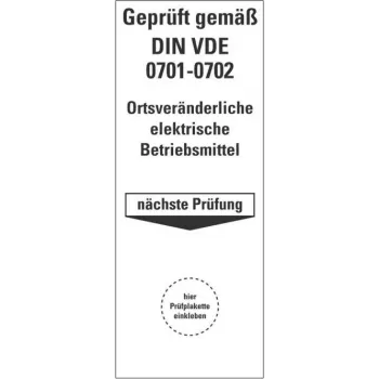 HEIN 178140 etichetta di verifica per DIN VDE 0701-0702, autoadesiva, gialla, 50 x 25 mm, 100 etichette