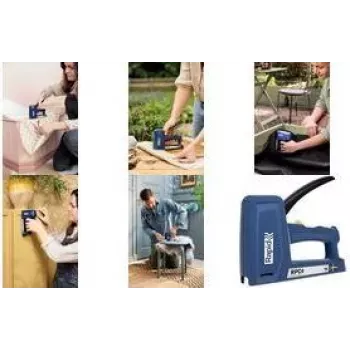 RAPID TOOLS RPC4 cucitrice manuale, blu, per punti a filo sottile tipo 53 e tipo 13 (6-16 mm) e chiodi tipo 8 - 1 pezzo 5001631