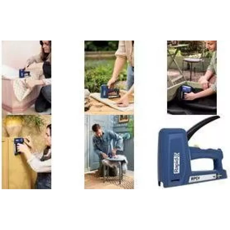 RAPID TOOLS RPC4 cucitrice manuale, blu, per punti a filo sottile tipo 53 e tipo 13 (6-16 mm) e chiodi tipo 8 - 1 pezzo 5001631