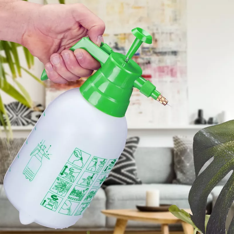 Relaxdays Nebulizzatore a pressione con pompa, 2 L, bianco/verde (10030042)