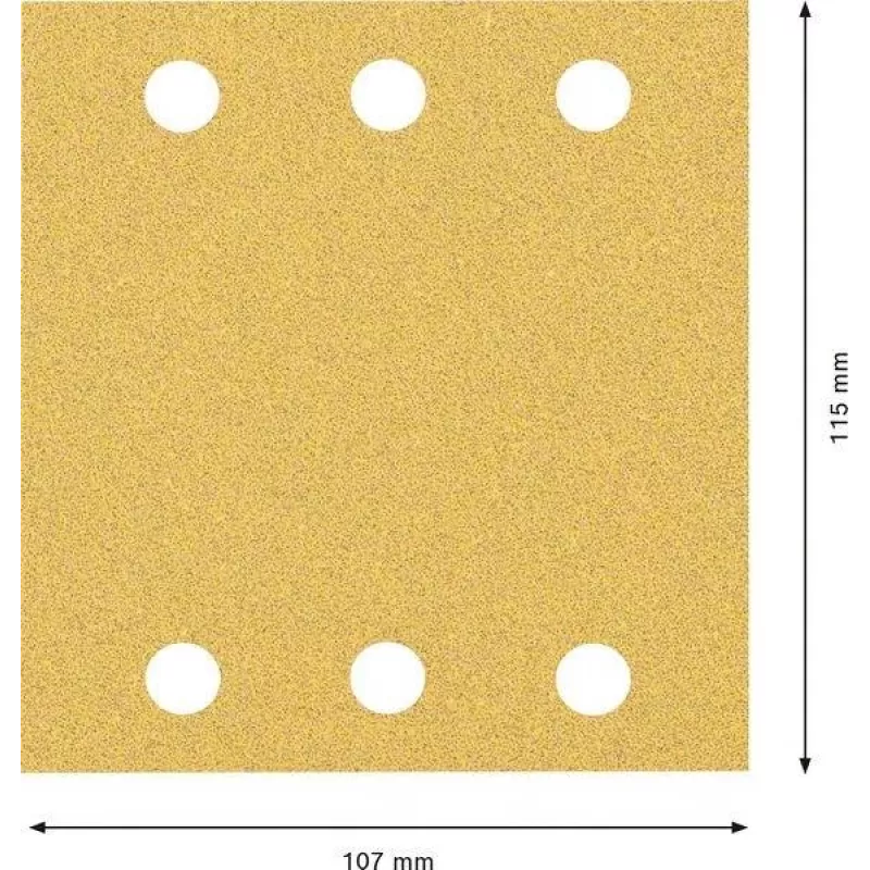Bosch 2608901668 carta abrasiva per levigatrice orbitale, set da 10 pezzi, grana 60/120/180, 107 x 115 mm