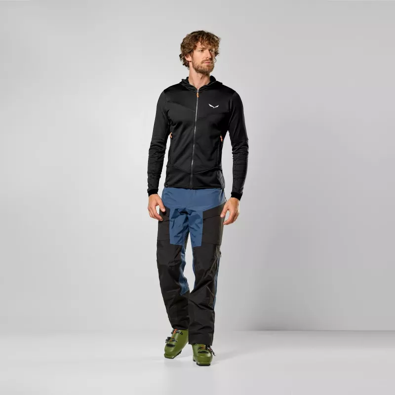 Salewa Sella Crevasse HD giacca in pile con cappuccio - uomo - Black Out - L