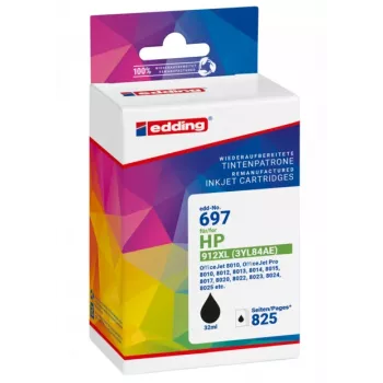 edding EDD-697 Cartuccia d'inchiostro nera compatibile con HP 912XL (3YL84AE)