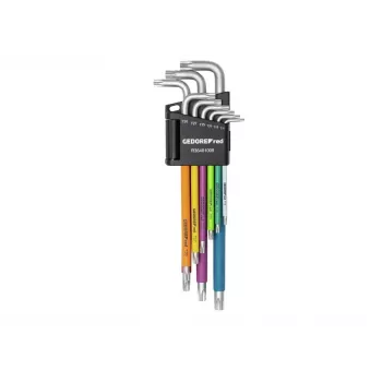 Gedore RED R36401009 set di chiavi a brugola piegate TX, 9 pezzi, T10-T50 (3301333)