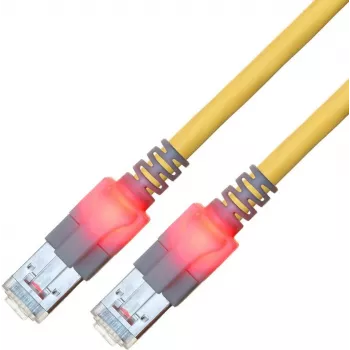 ZVK GMBH Easylan DualBoot cavo patch LED RJ45 S/FTP Cat.6 (Class E), con connettore saCon, LSOH, giallo, 25 m CS1OYCDCD0250