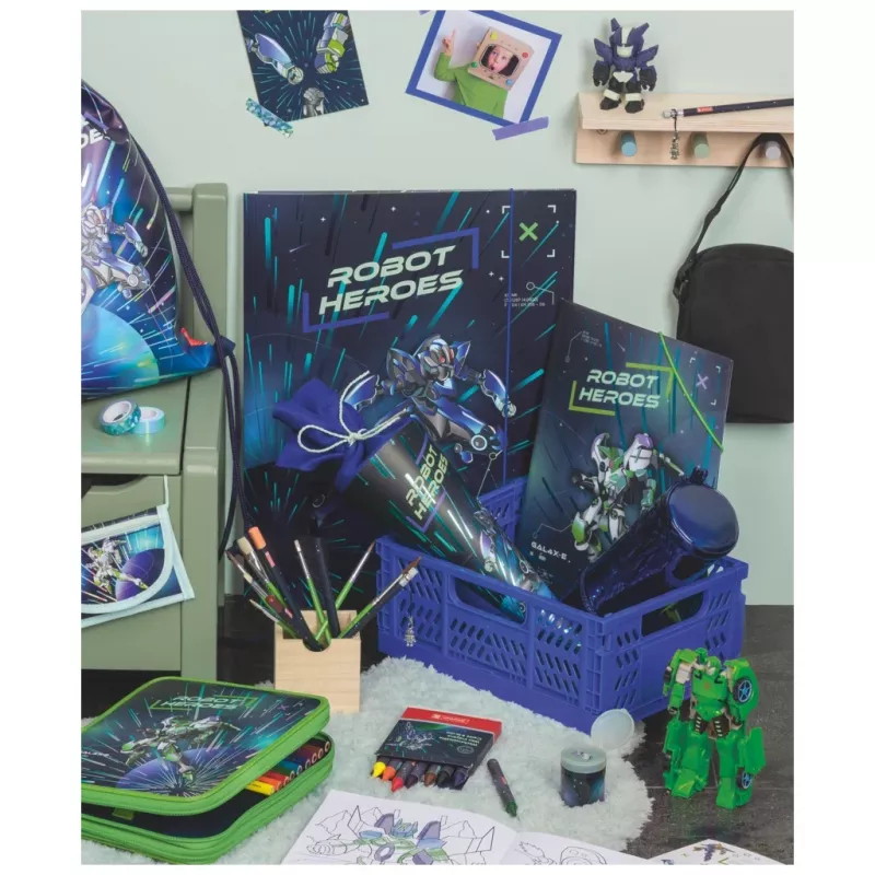 BRUNNEN cartella raccoglitore ROBOT HEROES DIN A4 blu scuro menta 1041604421