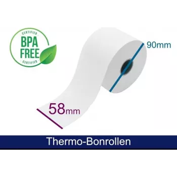 ARTDEV Rotolo carta termica 58 mm x 90 mm x 25,4 mm avvolgimento interno bianco ADT589025-WI