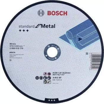 Bosch Standard for Metal 2608619769 disco da taglio 180 mm x 3 mm x 22,23 mm, ossido di alluminio, 1 pz.