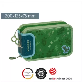 BRUNNEN s'maepp Sweet Dino Jungle astuccio portapenne completo, 33 pezzi, verde 104942102