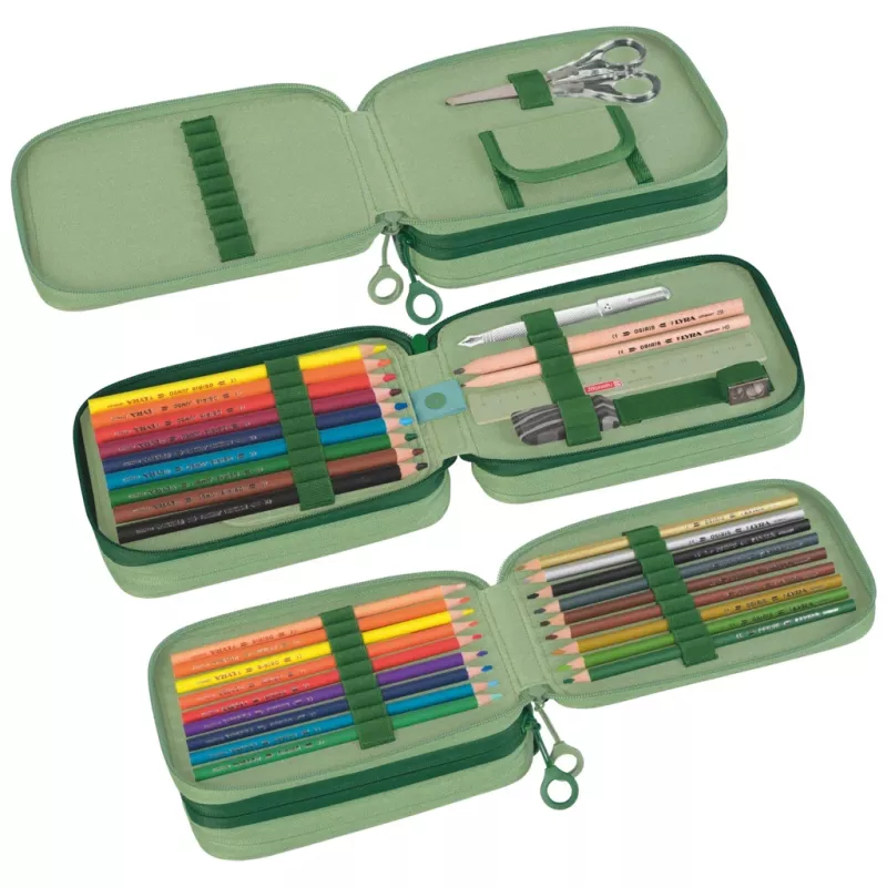BRUNNEN s'maepp Sweet Dino Jungle astuccio portapenne completo, 33 pezzi, verde 104942102