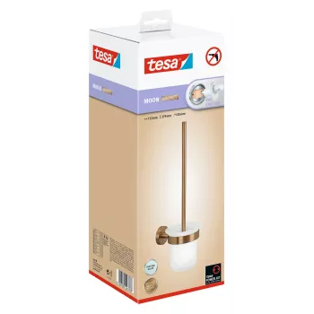 tesa MOON BRONZE set spazzolino WC con montaggio adesivo, vetro e metallo 40601-00000-00
