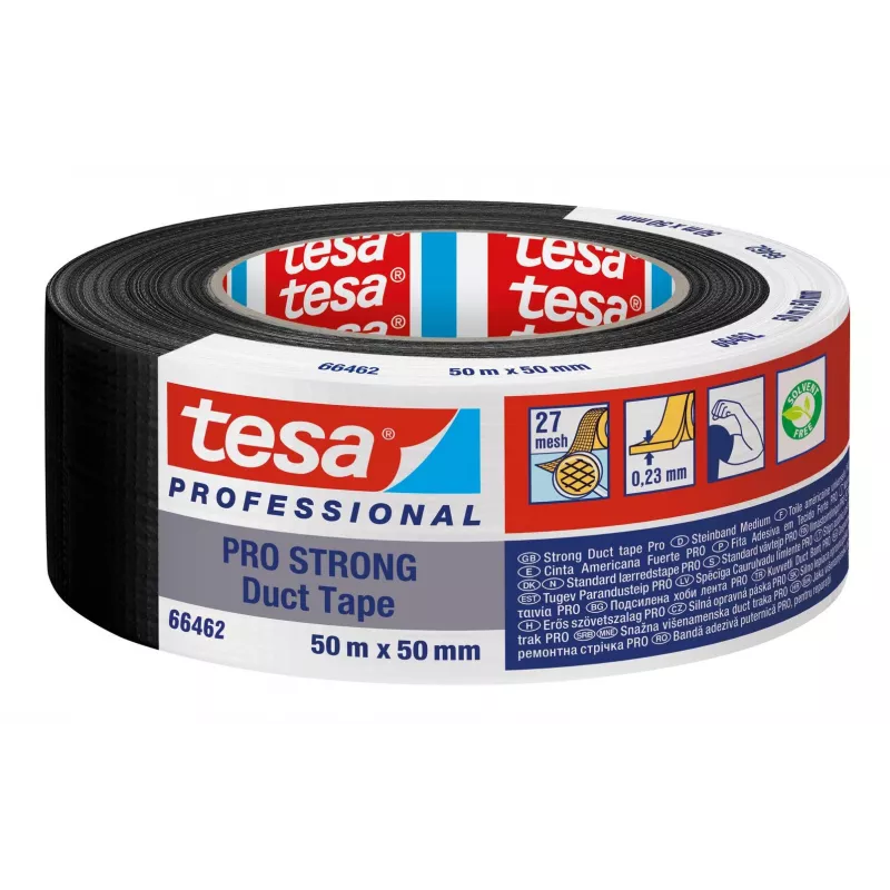 Tesa Pro Strong nastro in tessuto nero 50 m x 50 mm 66462-00002-00