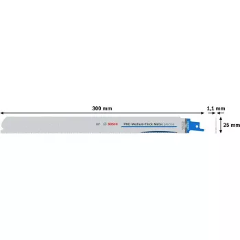 Bosch PRO Medium-Thick Metal lama per sega a sciabola precisa S1237BEF, 300 mm, confezione da 5 2608658996