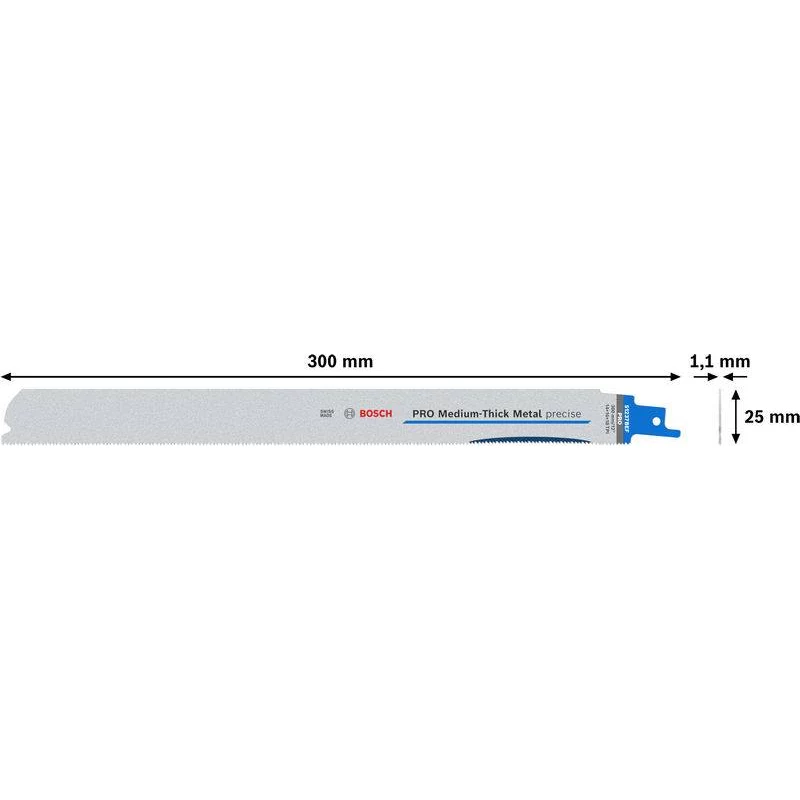 Bosch PRO Medium-Thick Metal lama per sega a sciabola precisa S1237BEF, 300 mm, confezione da 5 2608658996