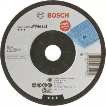 Bosch Standard for Metal disco da smerigliare 125 x 6,0 mm centro depresso tipo 27 ossido di alluminio 2608619777