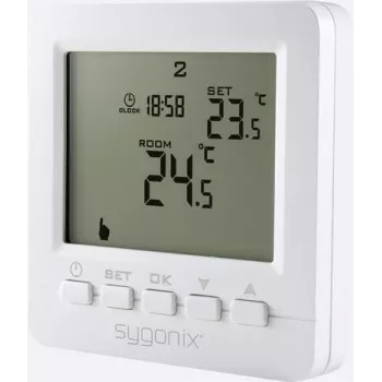 Sygonix termostato ambiente da incasso con programma settimanale, da 5 a 35 °C, bianco (SY-4500818)