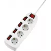 Sygonix SY-4535068 adattatore per presa Schuko con interruttore, bianco, 16 A, 3680 W, protezione bambini