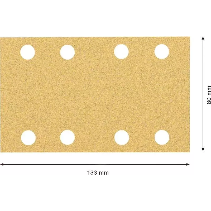 Bosch 2608901662 fogli abrasivi per levigatrice orbitale, grana 80, 133 x 80 mm, confezione da 50