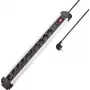 SYGONIX SY-4755616 Ciabatta con protezione da sovratensione argento nero 6 prese Schuko 1,5 m