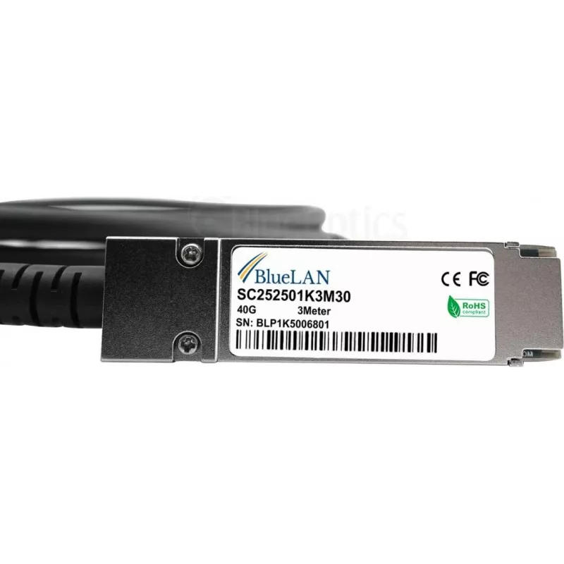 BlueLAN Cavo in rame Direct Attach Dell QSFP+ compatibile 470-AAGI-BL, 40GBASE-CR4, 30 m, attivo, Twinax, Ethernet/InfiniBand QDR