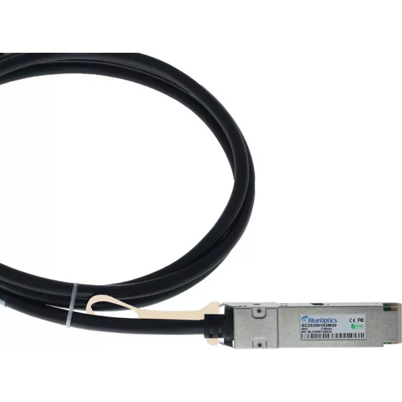 BlueLAN Cavo breakout Direct-Attach passivo 40GBASE-CR4 QSFP a 4x 10GBASE-CR SFP+, 2 m, AWG30, compatibile Centec CAB-Q-S-1M-CT-BL