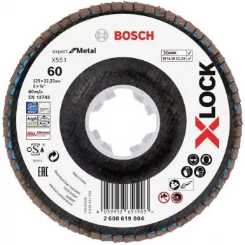 Bosch X-LOCK R780 Best for Inox disco lamellare 125 mm P60 corindone zirconio conico tipo 29 2608619804
