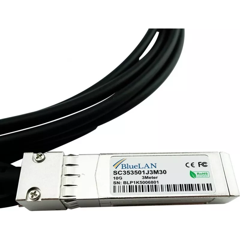 BLUELAN BlueOptics Cavo Direct Attach 10GBASE-CR SFP+ 0,5 m Industrial SC353501J0.5M30IN
