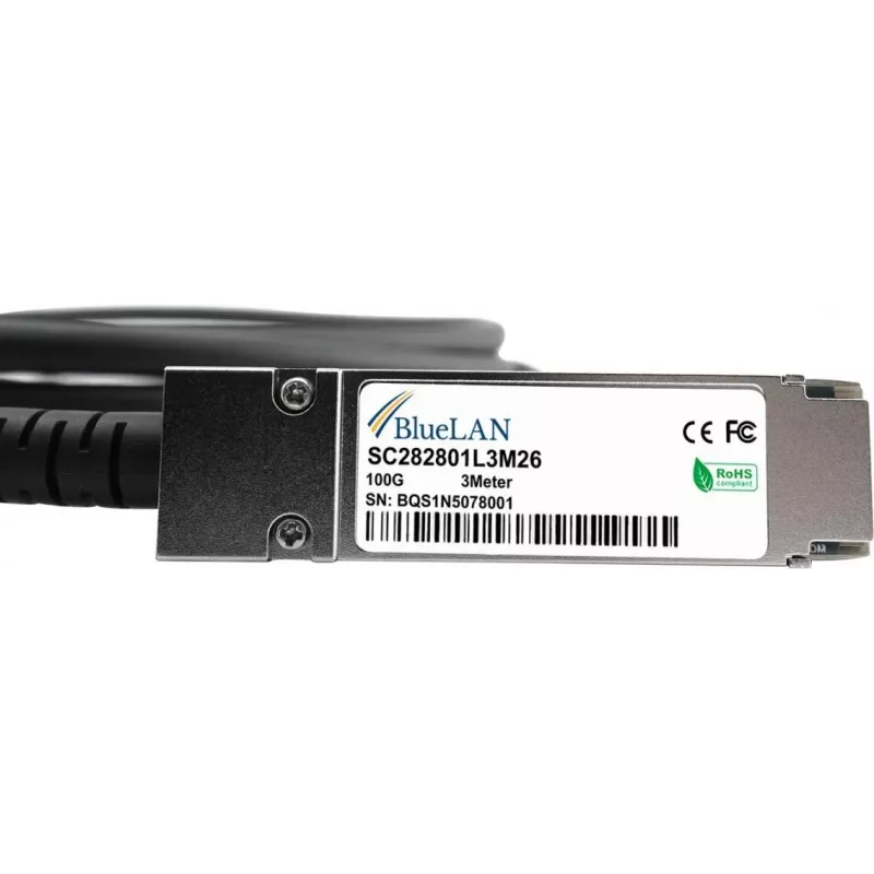 BlueLAN Cavo Direct Attach QSFP28 compatibile 834973-B22 - 1 m, 100G, Twinax passivo, 30 AWG 834973-B22-BL