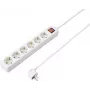 SYGONIX SY-4891004 Ciabatta 4 posti con interruttore, bianco, cavo 1,5 m, Schuko