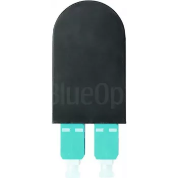 BLUELAN BlueOptics Adattatore loopback in fibra ottica OM3 50/125µm multimodale SC/UPC duplex, aqua/turchese, ferula in ceramica, da -40°C a +85°C (BOLBSCOM3)